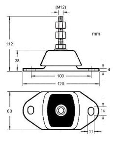 Motormontering 12 mm 55 kg