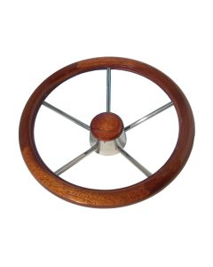 Ratt i mahogny og rustfrit stål Ø350mm
