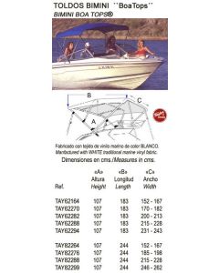 BIMINI WHITE 107X182X152-167CM
